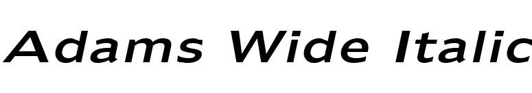 Adams Wide Italic font preview