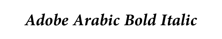 Adobe Arabic Bold Italic font preview