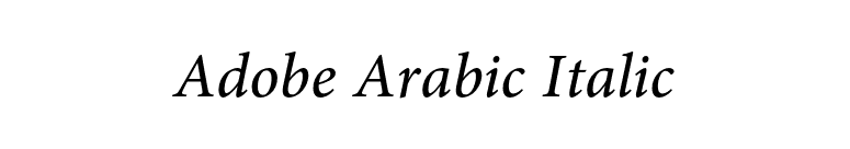 Adobe Arabic Italic font preview