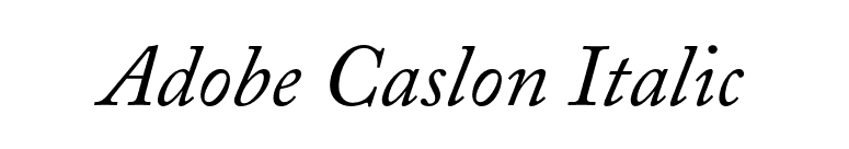 Adobe Caslon Italic font preview