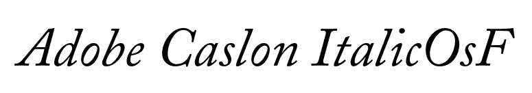 Adobe Caslon ItalicOsF font preview