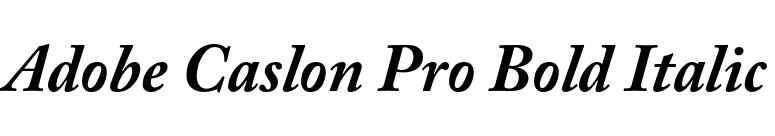 Adobe Caslon Pro Bold Italic font preview