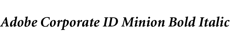 Adobe Corporate ID Minion Bold Italic font preview