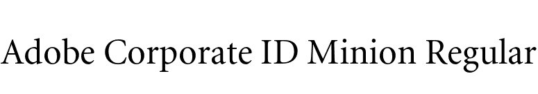 Adobe Corporate ID Minion Regular font preview