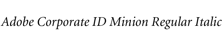 Adobe Corporate ID Minion Regular Italic font preview