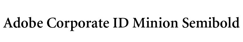 Adobe Corporate ID Minion Semibold font preview
