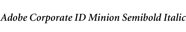 Adobe Corporate ID Minion Semibold Italic font preview