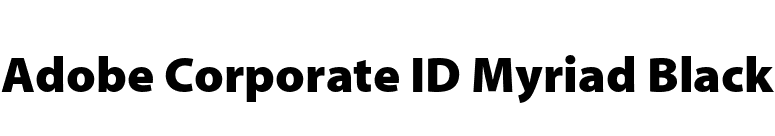 Adobe Corporate ID Myriad Black font preview