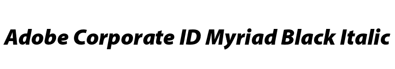 Adobe Corporate ID Myriad Black Italic font preview