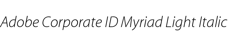 Adobe Corporate ID Myriad Light Italic font preview