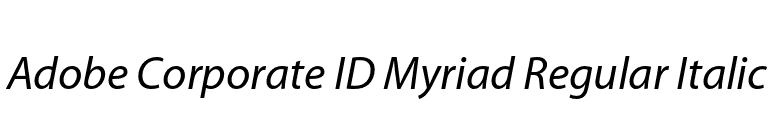Adobe Corporate ID Myriad Regular Italic font preview