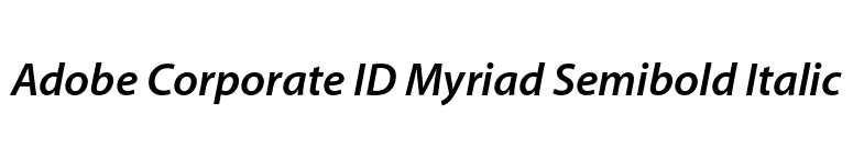 Adobe Corporate ID Myriad Semibold Italic font preview