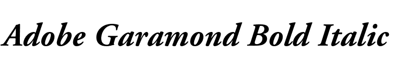 Adobe Garamond Bold Italic font preview