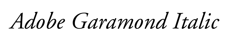 Adobe Garamond Italic font preview