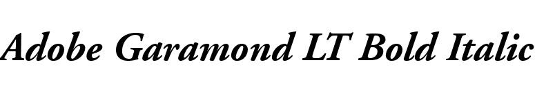 Adobe Garamond LT Bold Italic font preview