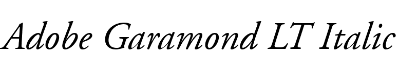 Adobe Garamond LT Italic font preview