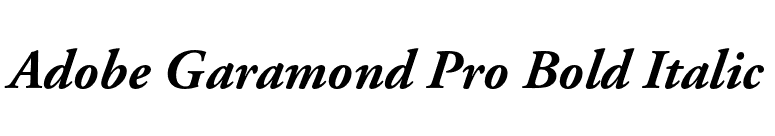 Adobe Garamond Pro Bold Italic font preview