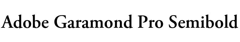 Adobe Garamond Pro Semibold font preview