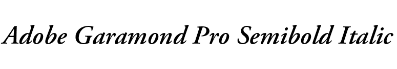 Adobe Garamond Pro Semibold Italic font preview
