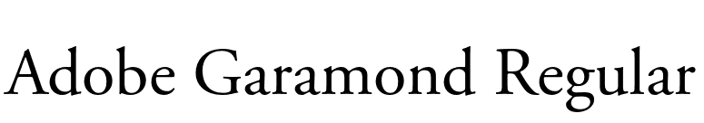 Adobe Garamond Regular font preview