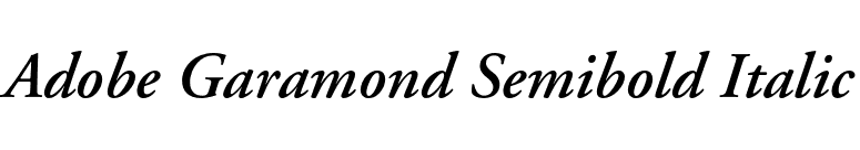 Adobe Garamond Semibold Italic font preview