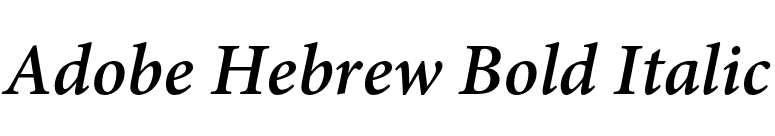 Adobe Hebrew Bold Italic font preview