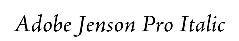 Adobe Jenson Pro Italic font preview