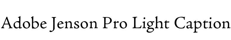 Adobe Jenson Pro Light Caption font preview
