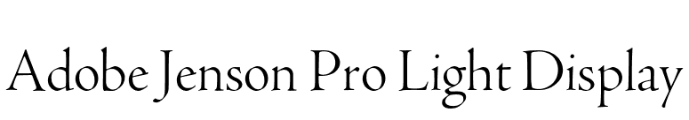 Adobe Jenson Pro Light Display font preview