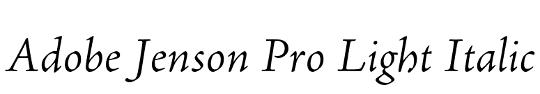 Adobe Jenson Pro Light Italic font preview
