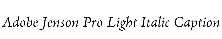 Adobe Jenson Pro Light Italic Caption font preview