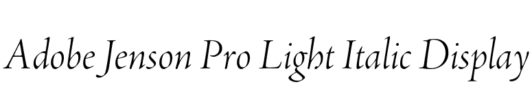 Adobe Jenson Pro Light Italic Display font preview