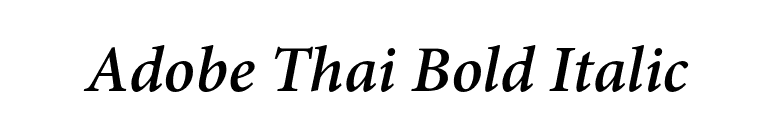 Adobe Thai Bold Italic font preview