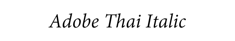 Adobe Thai Italic font preview