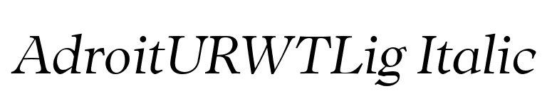 AdroitURWTLig Italic font preview