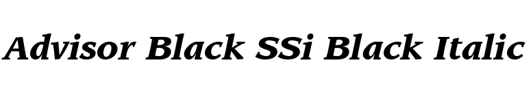 Advisor Black SSi Black Italic font preview