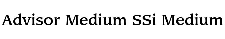 Advisor Medium SSi Medium font preview