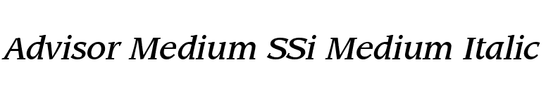 Advisor Medium SSi Medium Italic font preview