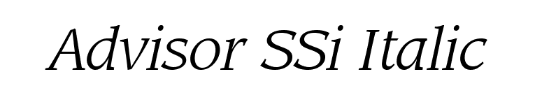 Advisor SSi Italic font preview