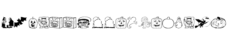 AEZ halloween dingbats font preview