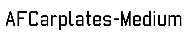 AFCarplates-Medium font preview