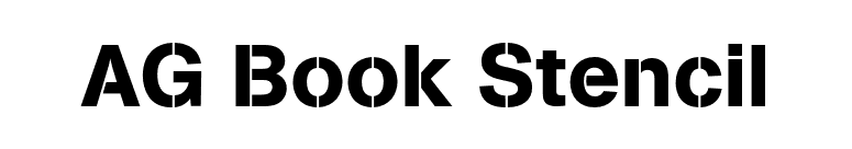 AG Book Stencil font preview