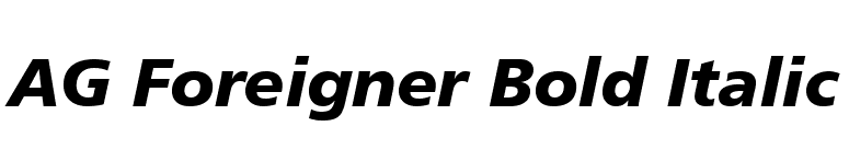 AG Foreigner Bold Italic font preview