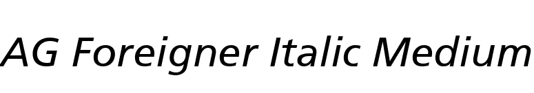 AG Foreigner Italic Medium font preview