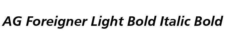 AG Foreigner Light Bold Italic Bold font preview