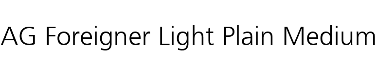 AG Foreigner Light Plain Medium font preview