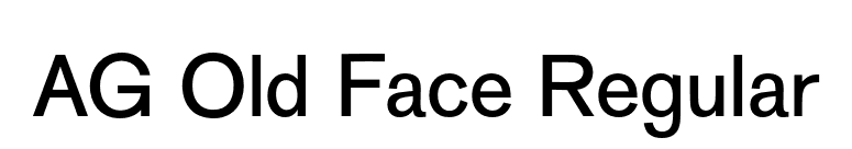 AG Old Face Regular font preview