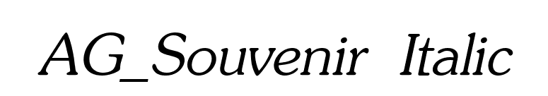 AG_Souvenir Italic font preview