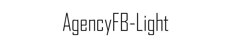 AgencyFB-Light font preview