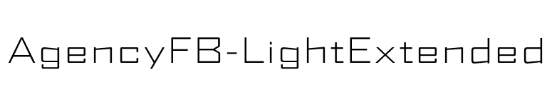 AgencyFB-LightExtended font preview